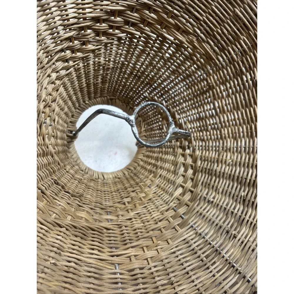 Woven Wicker Lamp Shade Handmade In‎ Africa Boho-Chic Country Cottage 8